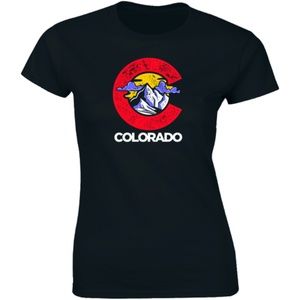 Half It Tops - Colorado Rocky Mountain Sunnest Area Logo T-shirt Half It Tops - Colorado Rocky Mountain Sunnest Area Logo T-shirt